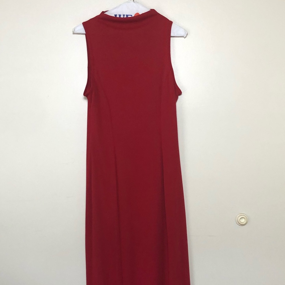 Women’s Carabella Collection Red Sleeveless High Neck Full Length Dress Large